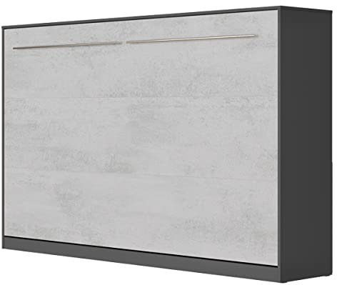 SMARTBett Schrankbett Standard 90x200 120x200 140x200 160x200 Bettschrank Wandbett Anthrazit/Beton 120 Horizontal