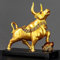 LGYKUMEG Skulptur Figuren Wand Street Stiere Dekor, Figur Stierfigur,Street Bull Art Decor,Miniatur-Skulptur, Rnament Für Büro Zu Hause Geschenk Dekoration,Gold,30 * 13 * 30cm