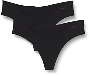 sloggi Damen Zero Microfibre 2.0 HHipstring 2P String, Black, M