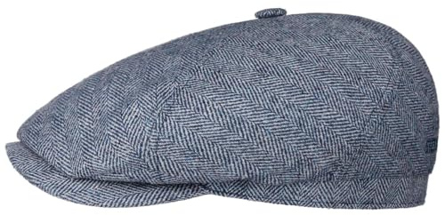 Stetson Milner Flatcap Herren Made in EU Hoher UV-Schutz Elegante Schiebermütze 100% Seide Baumwollfutter Sommer Winter blau 57 cm