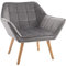 HOMCOM Poltroncina da Camera Design Scandinavo, Poltrona in Velluto e Legno, Color Grigio, per Soggiorno o Ufficio, 67x61.5x71cm