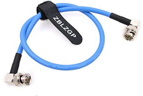 ZBLZGP Cable coaxial para Sony FX9 FS5 Blackmagic RED DSMC2 Komodo Atomos Alexa SmallHD Monitor Cámara 12G SDI Raw 4K 60P 75 Ohm Ángulo recto BNC macho a macho