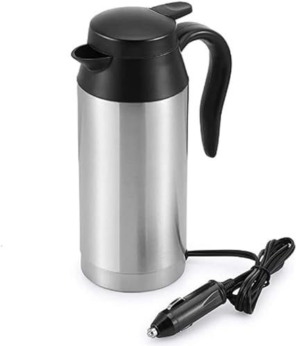 Electric Kettle - Car Travel Van Kettle 12V, Stainless Steel Auto Truck Travel Kettle Electric Travel Thermoses 750ML Cup for Hot Water, Coffee,Travel,Home Use
