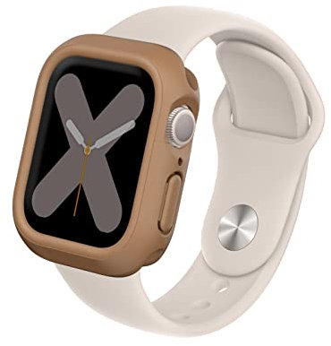 RHINOSHIELD Bumper Case kompatibel mit Apple Watch Serie 9 / 8 / 7 [41mm] | CrashGuard NX - Stoßdämpfende Schutzhülle im schlanken Design, rutschfest - Goldbraun