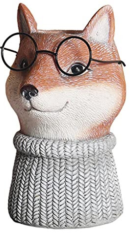 Vase Blumenvase Hirsch Bär Statue Figur Kunstvase Getrocknete Blumenvasen Wohnzimmer Tischplatte Blumentopf Pflanzer, Wohnkultur