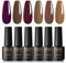 ROSALIND Smalto Semipermanente, 6 Colori Mini Smalti Semipermanenti per Unghie Viola Marrone Gel Unghie UV/LED Kit Nail Polish Manicure Regalo di San Valentino