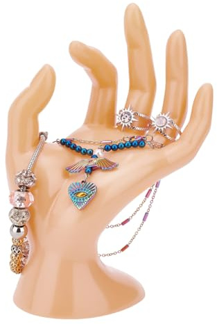 PH PandaHall Porte-Bijoux Main Orange, OK Gesture Anneau Main Titulaire Élégant Bracelet Titulaire Bijoux Support Montre Stand Mannequin Main pour Maison Détail Organisation D'affichage, 7x11.5x18cm