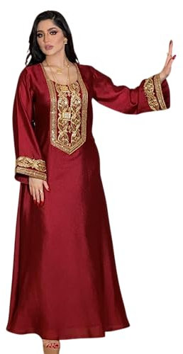 Djellaba Femme Traditionnelle dans Le Style d'un Caftan marocain ou Une Robe Kabyle, pouvant se Porter comme Une Abaya ou Une gandoura Femme - S