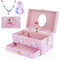 hombrima Musik Schmuck Box mit Schublade Halskette Armband, Musikalischer Schmuck Aufbewahrungskoffer mit Spinning Ballerina Geschenk Set für Kinder Mädchen Kinder Tochter