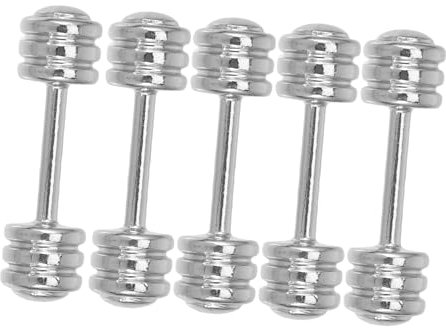 Luxshiny 5 Stück Miniatur-Puppenhaus-Hanteln Maßstab 1:12 Edelstahl Simulation Mini-Hantel Winzige Übungs-Hanteln Modell Fitnessstudio Raumdekoration Zubehör