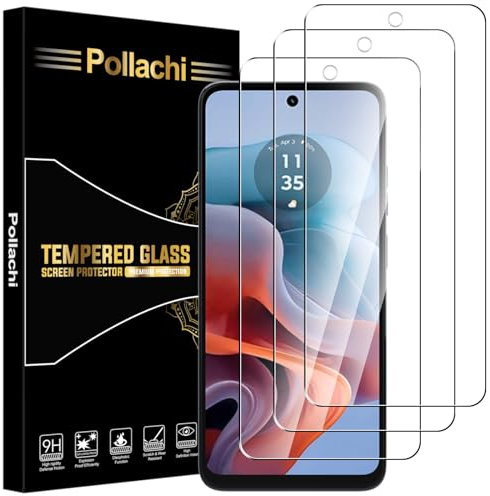 Pollachi [3 Piezas Protector de Pantalla para Motorola Moto G34,Cristal Templado,9H Dureza Anti-Arañazos,Antihuellas,HD Transparente,Ultra Resistente