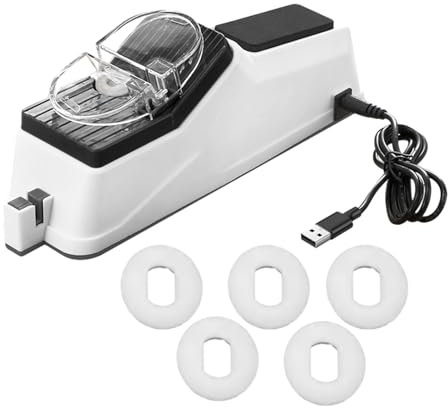 Campsie Afilador De Cuchillos Eléctrico, Electric Knife Sharpener, Afilador Eléctrico con Cubierta Protectora, Professional Knife Sharpener For Home USB Rechargeable, Afilado Y Pulido Rápid