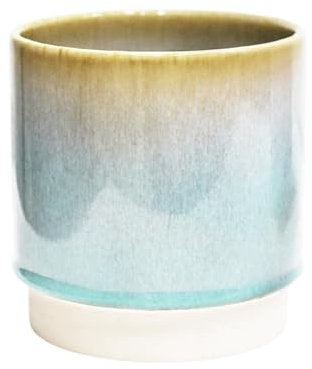Ivyline Planter, Earthenware, Aqua, 14 x 13.5cm