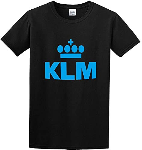 KLM Royal Dutch Airline Cotton T Shirt Mens Black M