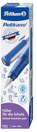 Pelikan Pelikano Original Füller für Rechtshänder, Federbreite F (fein), Blau, 1 Stück