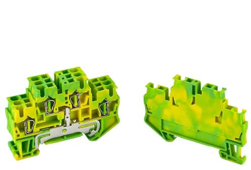 10 PZ STTB-2.5-PE Morsettiera su guida Din di terra senza viti Connettore a doppio strato Tipo di trazione Morsettiere di terra a molla