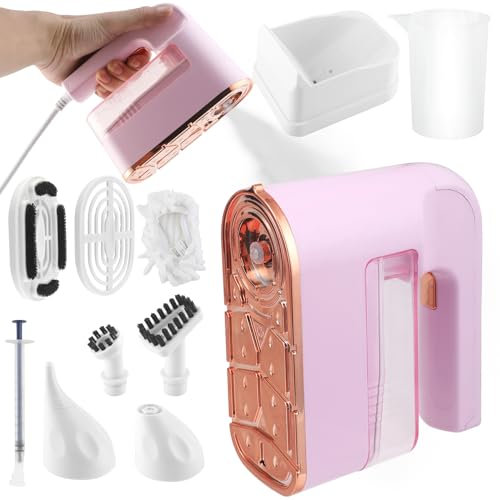 Mini Steamer da Viaggio Portatile 1200W - 2in1 Ferro da Stiro a Vapore Palmare, riscaldamento rapido di 20s, pulitore a vapore multi-superficie con 10 pezzi di accessori per la casa e i viaggi