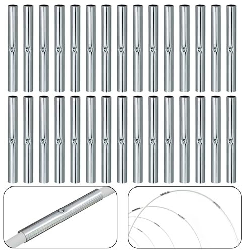 Lot de 30 connecteurs métalliques pour support amovible en fibre de verre de 5 mm pour serre, cerceaux de serre, piquets, kit de connecteurs pour plantes vertes