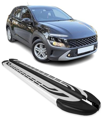 OMAC Marchepieds latéraux en aluminium compatibles avec Hyundai Kona 2018-2021 - Gris