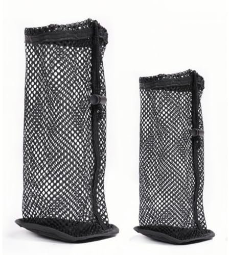 Golf Ball Bag, 2 Pack Nylon Golf Balls Storage Net Bag with Drawstring, Mesh Golf Ball Pouch for 12-32 Golf Balls, Black Sports Equipment Organizer Sack for Fitness, Tennis, Toys, Beach, Travel