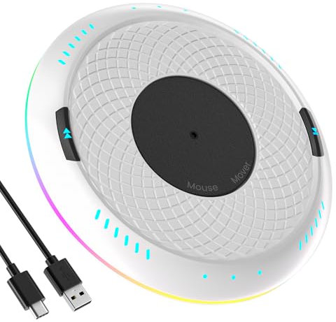 Pefishop Mouse Jiggler Undetectable,Upgraded Mouse Mover Device with Adjustable Internal Timer &7 LED Colors Option,Mouse Wiggler Moves Automatically to Keep Computer Laptop Active (White)