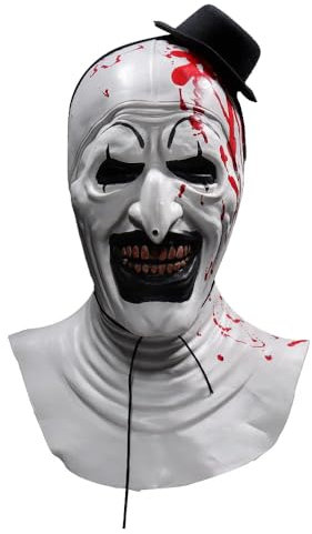 nezababy Terrifier Clown Maschera Horror Mask Cosplay Evil Grusel Maschera Festival Accessori Cosplay Maschera Halloween Costume Party Gadget (Clown Maske-A)