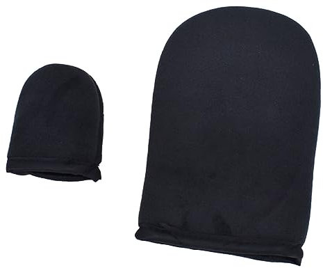 Healeved Wiederverwendbarer Selbstbräunungshandschuh mit Daumen 2 Stück-pack Beflockt aus Pe Schwamm als Lotionapplikator für Rücken und Hände Schwarz