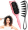 Atuoxing 2STK Lockenbürste Bounce Brush 2024 Curl Defining Brush Curly Hair Curling Roll Comb (Rosa)