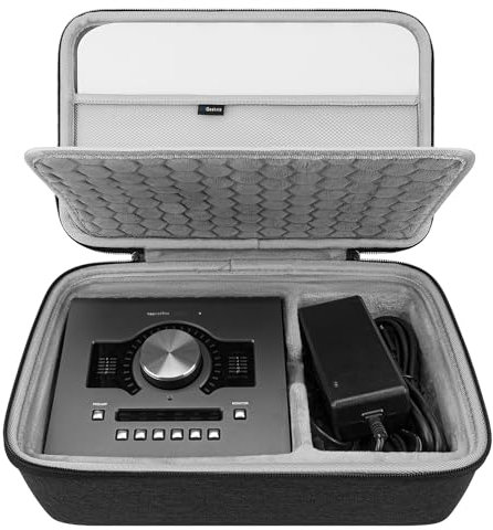 Geekria Audio Interface Carrying Case, Hard Shell Travel Bag Compatible with Universal Audio Apollo Twin X DUO/Apollo Twin X QUAD/Apollo Twin X DUO Gen 2/Apollo Twin X QUAD Gen 2 (Dark Gray)