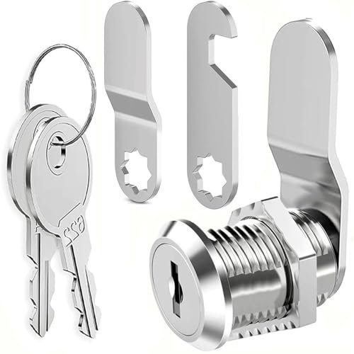 Litensh Serrure à came pour armoires 16 mm, serrure de boîte aux lettres 5/8 avec clé, différentes serrures de rechange sûres pour fichiers, tiroirs, commode, porte d'armoire (1,35 mm)
