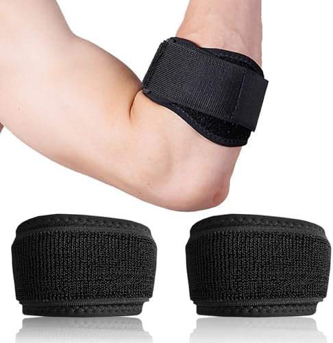 VEGCOO Ellenbogenbandage 2 Stück für Tennisarm & Golferarm - Testsieger Kompression mit EVA-Futter, Einstellbare Bandage gegen Schmerzen bei Sehnenentzündung und Arthritis (Männer/Damen)