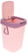 VICASKY 1Pc Push Button Plastic Trash Can Stylish Square Garbage Bin with Lid Large Capacity for Living and Kitchen Convenient Silent Waste Disposal S Pink