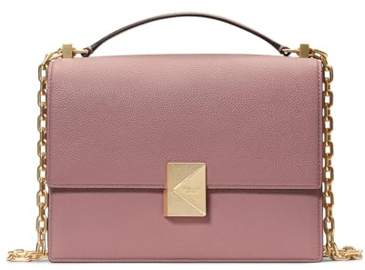 kate spade new york Damen Deco Leather Flap Chain Crossbody Umhängetasche, Dusk Rose