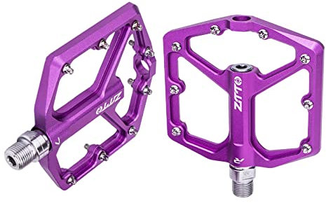 Pedali per bicicletta MTB 9/16 leggeri cuscinetti sigillati pedale piatto viola