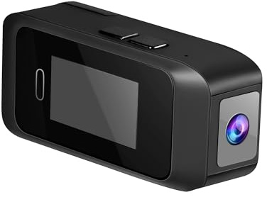 FJLKGDSP Glasses Wearable Mini Pocket Camera 1080P Portable Digital Video Recorder Body Head Mounted Miniature Camcorde Screen(CAM with 64GB,Black)