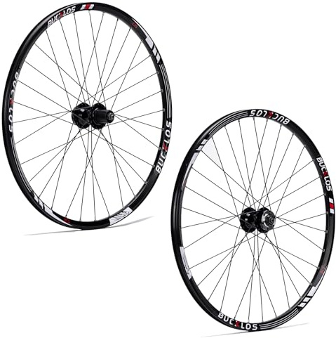 AEYINO 26/27,5/29 Zoll MTB Laufradsatz Scheibenbremse Fahrrad Räder | 32H Hochfeste Aluminium Felge Schnellspanner Schwarz Vorderrad Hinterrad für 8 9 10-Gang Kassetten Mountainbike