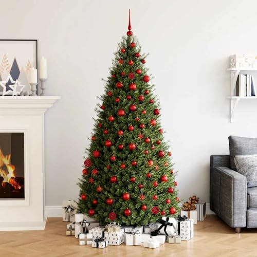 Mangloder 111 teiliges Weihnachtskugel Set Rot aus Polystyrol, Christbaum Anhänger in 3 Größen 3 bis 6 cm, matt glitzernd glänzend und hohl, für Tanne, Advent, Fenster und Girlande, mit Spitze