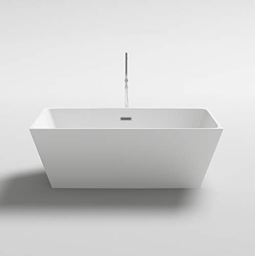 Bagno Italia Freistehende Badewanne, 160 x 80 x 58 cm, für Zimmermitte, weiß glänzend, moderner Stil I