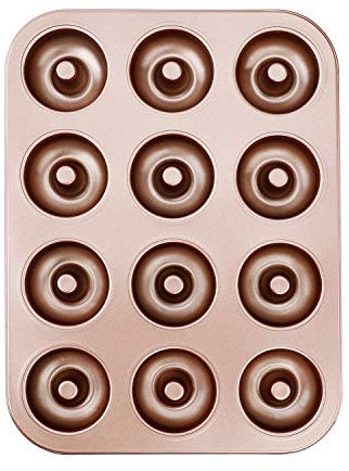 HONGXIN-SHOP Donut Formen 12er Antihaft Metall Backblech Backform für Kuchen-Biskuit Bagel Muffin Donut Wannen Kuchen 35 * 26 cm