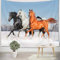 LB Tiere Wandteppich Laufendes Pferd Wandtuch Wald Fluss Landschaft Wandbehang Tapisserie für Wohnzimmer Schlafzimmer Wohnheim Wand Dekor,200x150cm