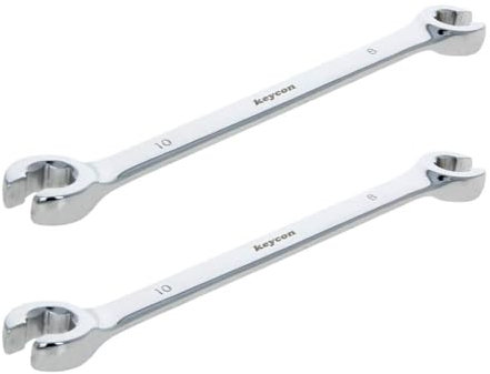 Utoolmart 2Pcs Flare Nut Wrench, 8mm x 10mm Metric Double Open End Wrench