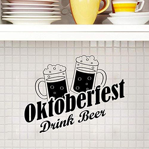 Modern Beer Waterproof Kitchen Wall Stickers Art Decal Decor for Home Decoration Refrigerator Wall Stickers Mural Wallpaper 58X74Cm
