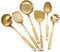 Fengshengli Kitchenware Set 6pcs Cooking Tools Portable Kitchen Accessories Stainless Steel Non-stick Dishwasher Safe Home Restaurant Hanging Hole Heat Resistant Spatula Serving Spoon(Gold)