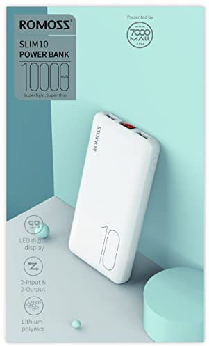 Romoss PSP10 Powerbank (Batterie supplémentaire) 10000 mAh Fast Charge Li-ION Noir Affichage du statut