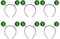 GANAZONO 6 Stück Marsantenne Stirnband Glitzerkugel-Head Boppers Weltraum-Partyzubehör Ball Kopfbedeckung Für Halloween Weihnachtsfeier Cosplay Grün
