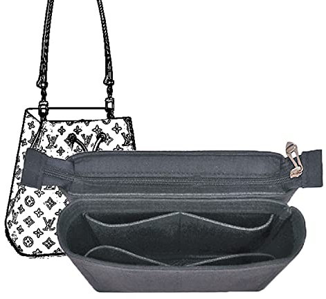 Geldbörsen-Organizer, Filz-Taschen-Organizer mit Reißverschluss, Rucksack-Organizer mit 2 Packungen in einem Set, Tragetaschen-Organizer-Einsatz für Damen für LV NeoNoe Noé Series Perfect (Schwarz)