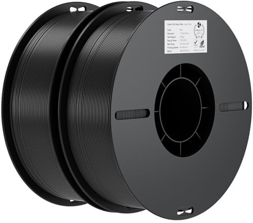 Creality Ender PLA Filament 1,75mm 2 Packs für 3D-Drucker, 2 x 1kg Spule 3D Druck Filament, Maßgenauigkeit +/- 0,03mm, passend für die meisten FDM 3D Drucker, Schwarz & Schwarz, Polylactide
