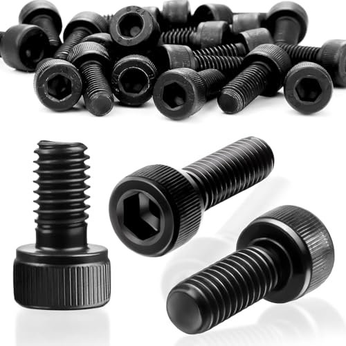 SWTYExt Lot de 30 vis à tête cylindrique à six pans creux M8 x 20 mm - En acier au carbone DIN 912 - Filetage complet - Vis à tête cylindrique - Vis à six pans creux - Noir - Vis de machine pour