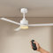 EMKE Deckenventilator mit Beleuchtung und Fernbedienung Leise, Lampe und Deckenventilator LED Outdoor Deckenventilatoren Weiß, 3 Farbtemperatur Lampe mit Ventilator Celling Fan 132 cm