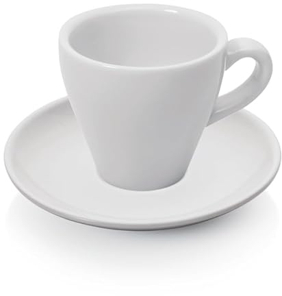 24x Espresso Tasse Obertasse + Untertasse Italia 90 ml weiß, Porzellan